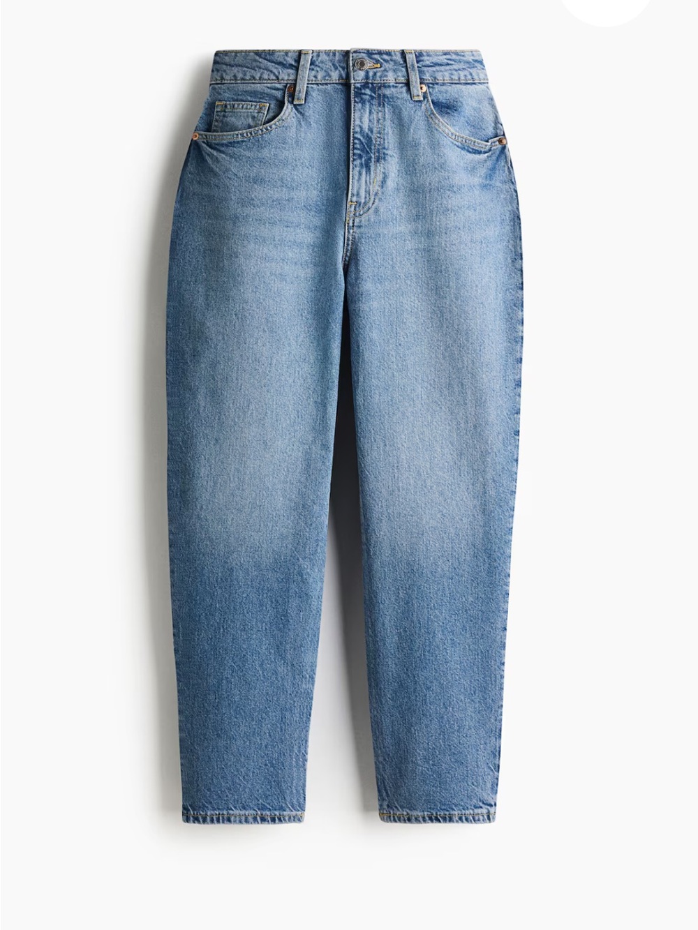 H&M High Waisted Mom Ankke Jeans Barrel Light Blue 6
